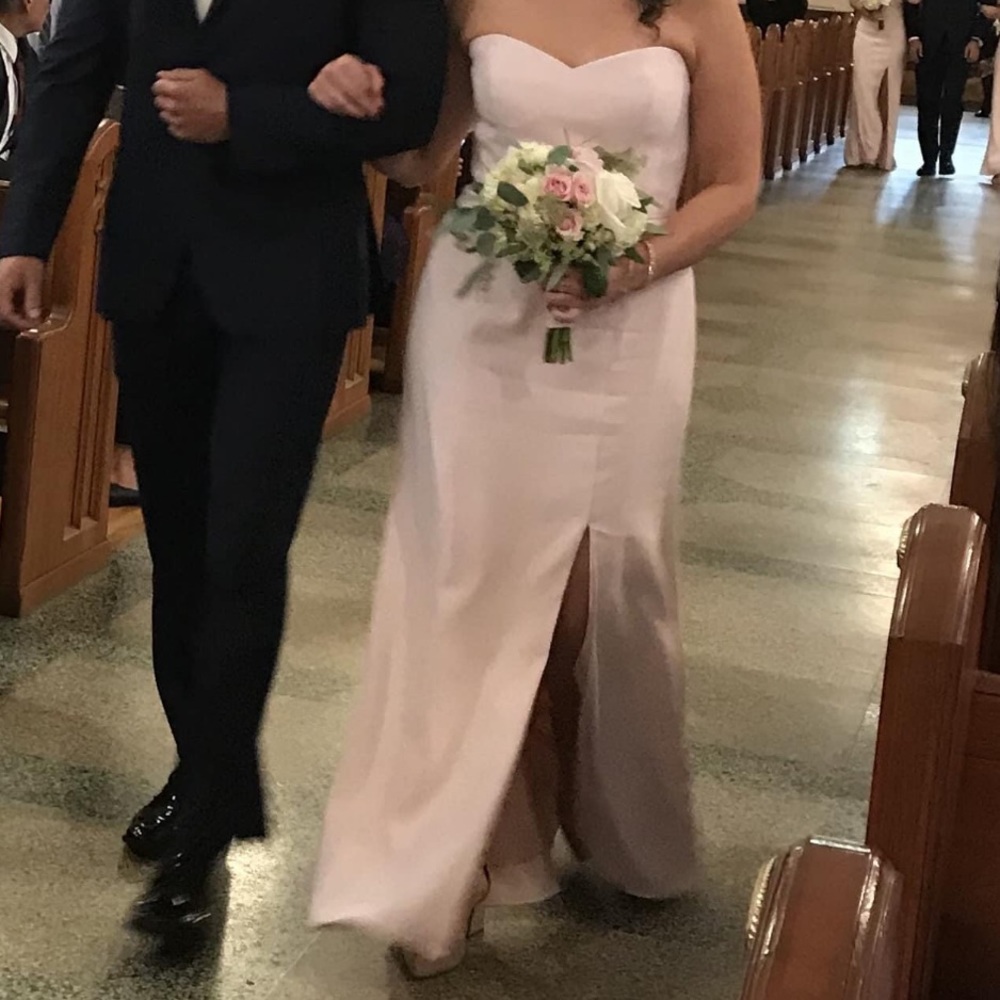 Like New: Blush Bridesmaid Dress - After Six Strapless (S 10)